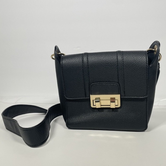 JustFab Bags Just Fab Black Faux Leather Mini Crossbody Purse With Gold Tone Closure Poshmark